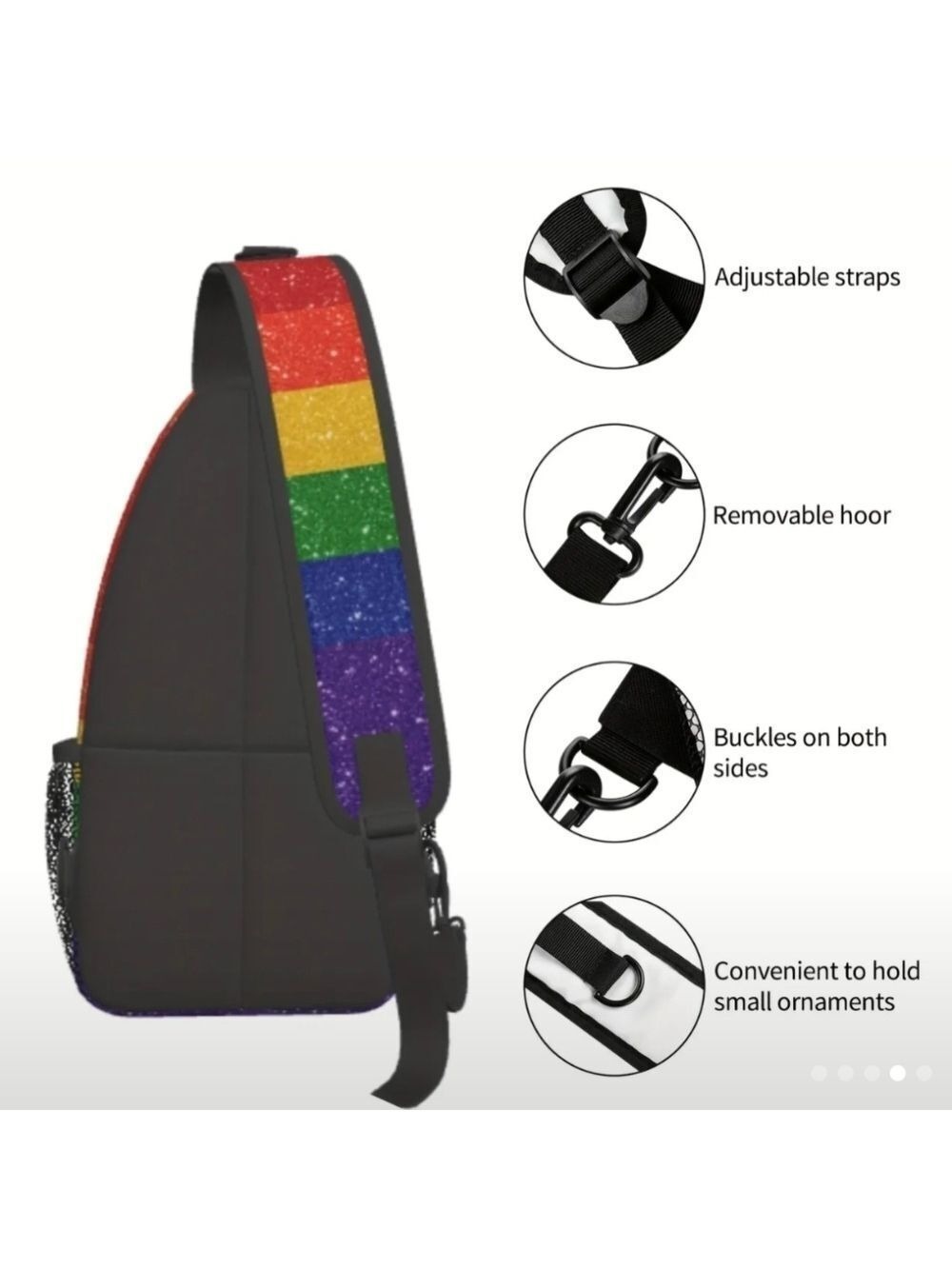 🌈 Progress Pride Pattern Chest Bag - Picture 3 of 9
